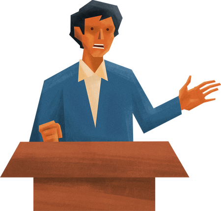 Sharp Textured Student Council Candidate Giving a Speech